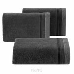 Ręcznik 50x90 ABBIE stalowy z żakardową błyszczącą bordiurą w pasy z delikatną krateczką 500 g/m2 - 4