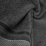 Ręcznik 50x90 ABBIE stalowy z żakardową błyszczącą bordiurą w pasy z delikatną krateczką 500 g/m2 - 3