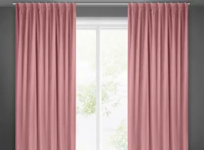 Zasłona na taśmie flex 140x300 MADLEN welwetowa jednokolorowa ciemny róż
