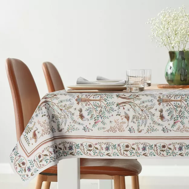 Obrus gobelinowy 140x240 1342 naturalny wzór roślinny