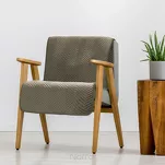 Narzuta na fotel welwetowa 70x160 SOFIA brązowa pikowana w gęstą jodełkę - 8