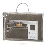 Narzuta na fotel welwetowa 70x160 SOFIA brązowa pikowana w gęstą jodełkę - 4