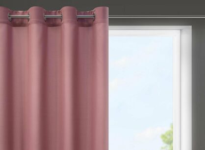 Zasłona na przelotkach 140x175 RITA jednokolorowa ciemny róż z miękkiej tkaniny
