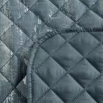 Narzuta welwetowa 220x240 BLINK 3 niebieska pikowana ze srebrnym przecieranym wzorem - 5