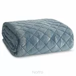 Narzuta welwetowa 220x240 BLINK 3 niebieska pikowana ze srebrnym przecieranym wzorem - 3