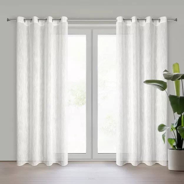 Firana na przelotkach 140x250 ADELE kremowa o strukturze drobnego deszczyku