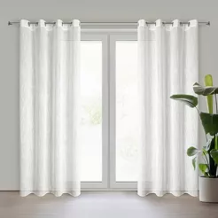 Firana gotowa na przelotkach 140x250 ADELE kremowa o strukturze drobnego deszczyku