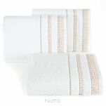 Ręcznik 70x140 POLA biały z kolorową bordiurą zakończoną stebnowaniem 500 g/m2 - 4