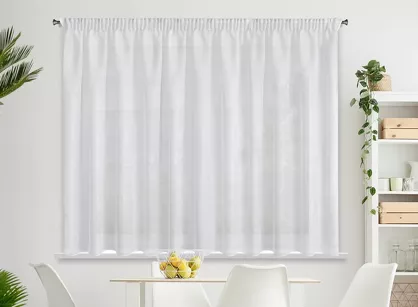 Firana gotowa na taśmie 300x150 REBECCA biała o strukturze drobnego deszczyku