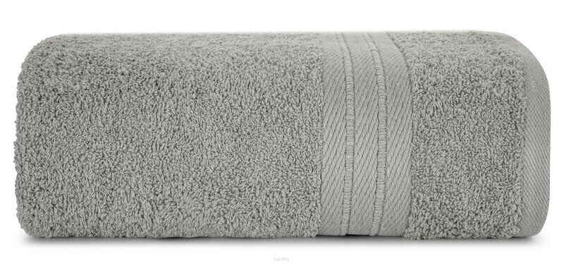 Ręcznik bawełniany 30x50 KAYA srebrny zdobiony bordiurą w pasy