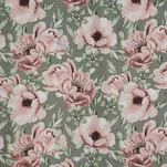 Pościel satynowa 140x200 SPRING 53 stalowa w różowy wzór kwiatów - 2