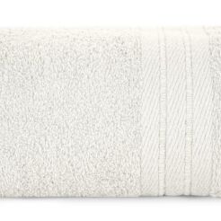 Ręcznik bawełniany 30x50 KAYA kremowy zdobiony bordiurą w pasy