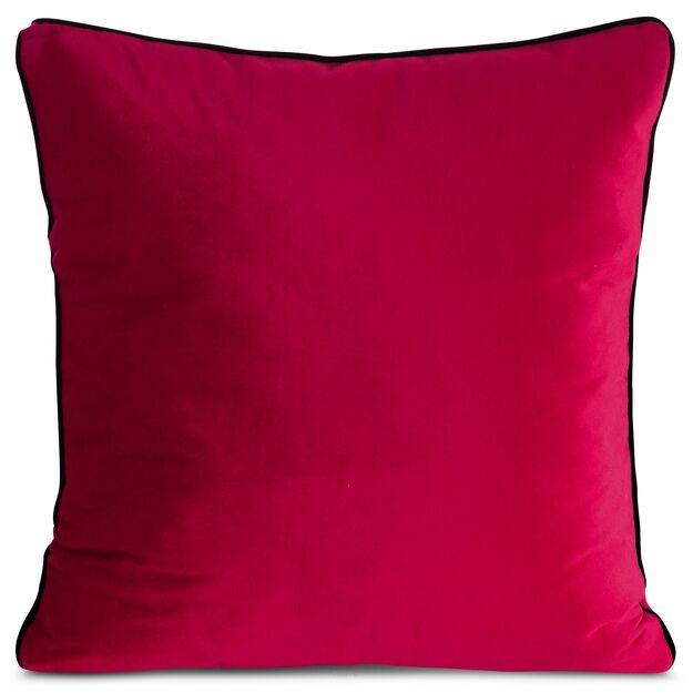 Poszewka welwetowa 45x45 GAJA 2 jednokolorowa amarantowa obszyta lamówką