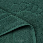 Dywanik bawełniany 50x70 SAMMY ciemna zieleń jednokolorowy z wzorem stóp - 4