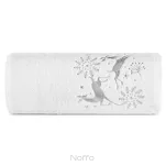 Ręcznik świąteczny 70x140 SANTA 14 biały w gwiazdki i jelonki srebrne - 5