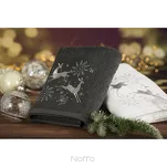 Ręcznik świąteczny 70x140 SANTA 14 biały w gwiazdki i jelonki srebrne - 4