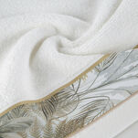 Ręcznik 30x50 EVA 17 Eva Minge biały zdobiony bordiurą z botanicznym wzorem w liście z kolekcji Premium 500 g/m2 - 3