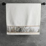 Ręcznik 30x50 EVA 17 Eva Minge biały zdobiony bordiurą z botanicznym wzorem w liście z kolekcji Premium 500 g/m2 - 8