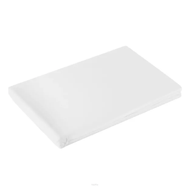 Prześcieradło satyna bawełniana bez gumki NOVA 1 białe 160x210