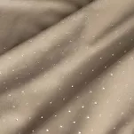 Zasłona na przelotkach 140x250 ARIADNA welwetowa beżowa zdobiona diamencikami - 3