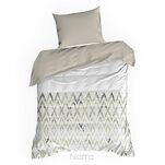 Pościel z mikrowłókna 220x200 VERANO 4 biała jasny brąz wzór geometryczny Design 91 - 6