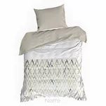 Pościel z mikrowłókna 220x200 VERANO 4 biała jasny brąz wzór geometryczny Design 91 - 6