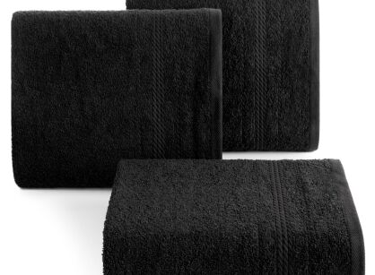 Ręcznik 30x50 ELMA czarny z delikatną żakardową bordiurą w tonacji ręcznika