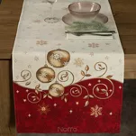 Bieżnik świąteczny 40x100 670 gobelinowy beżowy utkany nicią szenilową - 4