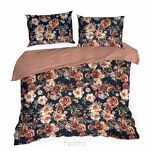 Pościel satynowa 220x200 SPRING 79 czarna z wzorem ceglastych kwiatów z kolekcji Classic - 6