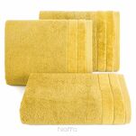 Ręcznik bawełniany 70x140 DAMLA musztardowy gładki z subtelną bordiurą 500 g/m2 - 4