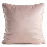 Poszewka welwetowa 45x45 FLORINA pudrowy róż nadruk kwiatowy obszyta lamówką - 2