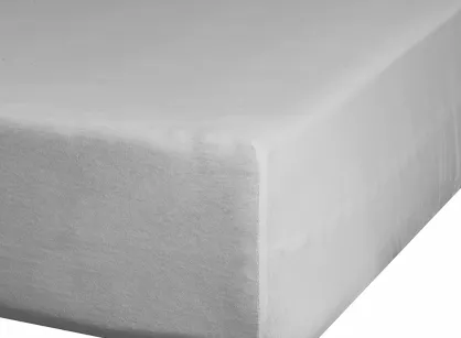 Prześcieradło z bawełny renforce z gumką 100x200 srebrne GŁADKIE z kolekcji Nova Style