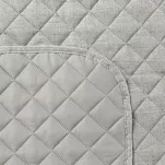 Narzuta jednokolorowa 220x240 LEN 1 beżowa pikowana imitująca len - 5