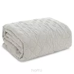 Narzuta jednokolorowa 220x240 LEN 1 beżowa pikowana imitująca len - 3