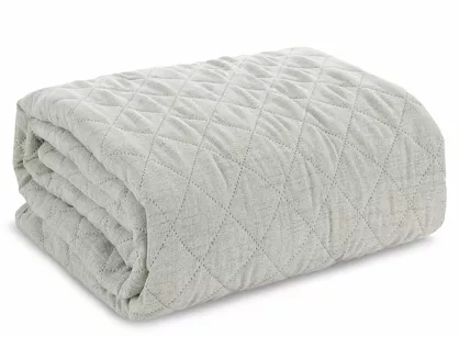 Narzuta jednokolorowa 220x240 LEN 1 beżowa pikowana imitująca len