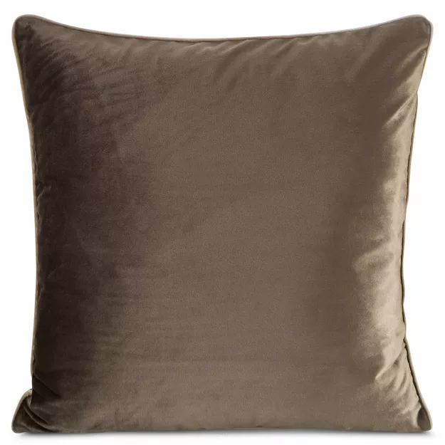 Poszewka welwetowa 45x45 GAJA 2 jednokolorowa ciemny brąz obszyta lamówką