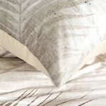 Pościel z makosatyny 220x200 SALMA popielata beżowa wzór liści palmy dwustronna Premium - 7