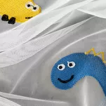 Firana na przelotkach 140x250 DINO biała z haftem dziecięcym w dinozaury - 3