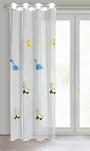 Firana na przelotkach 140x250 DINO biała z haftem dziecięcym w dinozaury - 9