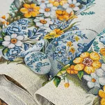 Nakładka wielkanocna 100x100 67 gobelinowa naturalna żółta pisanki - 3