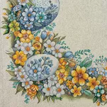 Nakładka wielkanocna 100x100 67 gobelinowa naturalna żółta pisanki - 5