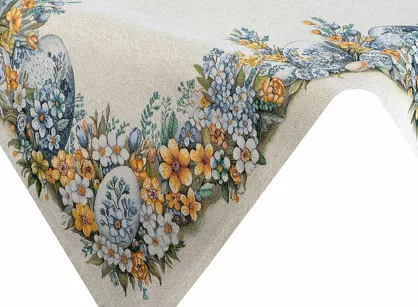 Nakładka wielkanocna 100x100 67 gobelinowa naturalna żółta pisanki