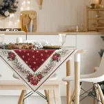 Nakładka świąteczna 100x100 481 czerwona z motywem gwiazdy betlejemskiej - 6