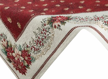 Nakładka świąteczna 100x100 481 czerwona z motywem gwiazdy betlejemskiej