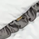 Pościel bawełniana 220x200 ELIZA biała zdobiona ozdobną stalową falbanką z kolekcji Nova Style - 6