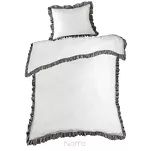Pościel bawełniana 220x200 ELIZA biała zdobiona ozdobną stalową falbanką z kolekcji Nova Style - 4