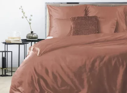 Pościel satynowa 220x200 NOVA 3 jednokolorowa gładka marsala