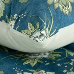 Pościel satynowa 140x200 SPRING 68 niebiesko miętowa nadruk kwiatów - 2