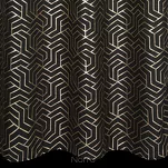 Zasłona gotowa na przelotkach 140x250 SEMI czarna szampański geometryczny wzór - 4