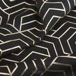 Zasłona gotowa na przelotkach 140x250 SEMI czarna szampański geometryczny wzór - 3